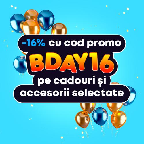 -16% la produse selectate cu cod promo Bday16