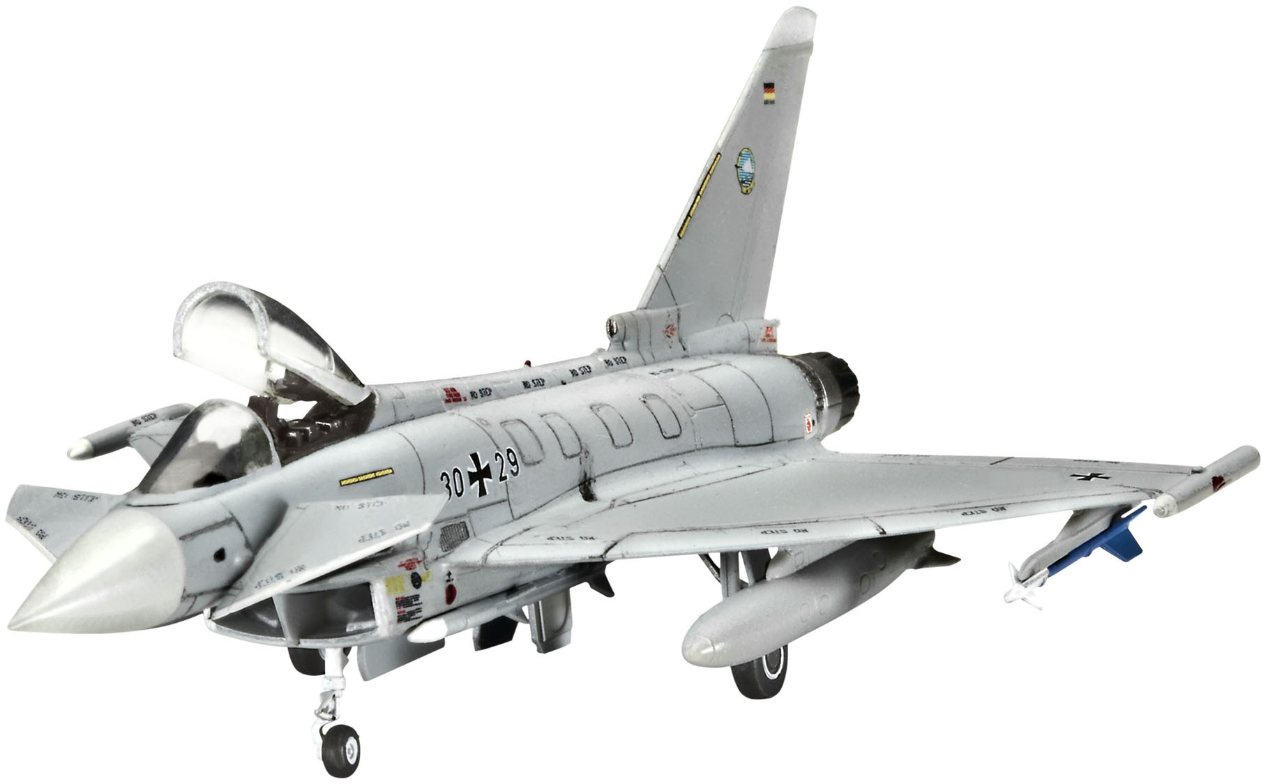Model asamblat  a unei aeronave militare  Revell - Eurofighter Typhoon single seater (04282)
