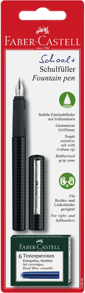 Stilou Faber-Castell - Negru, cu 6 patroane