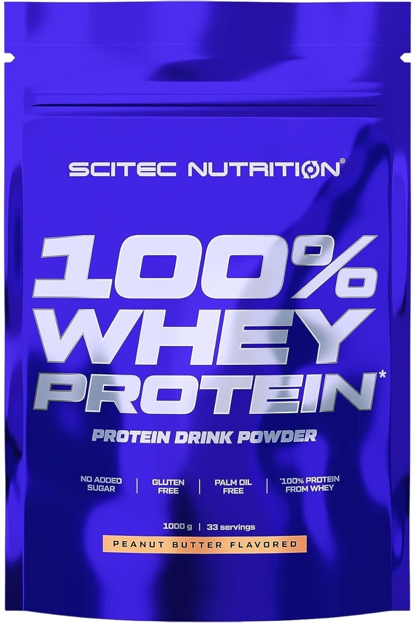 100% Whey Protein, unt de arahide, 1000 g, Scitec Nutrition