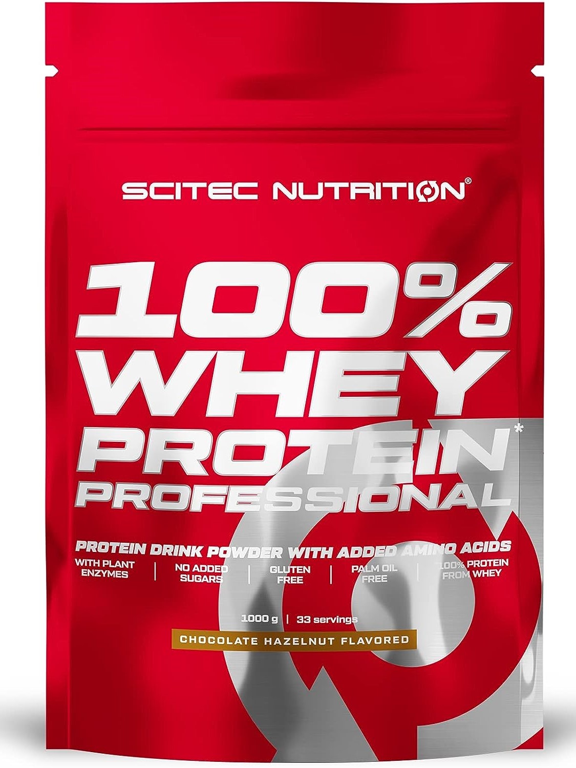 100% Whey Protein Professional, ciocolată și alune de pădure, 1000 g, Scitec Nutrition