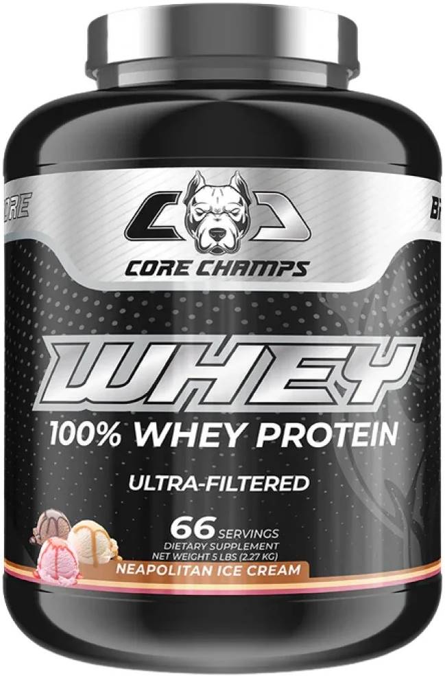 100% Whey Protein Ultra-Filtered, înghețată neapolitană, 2270 g, Core Champs by Kai Greene