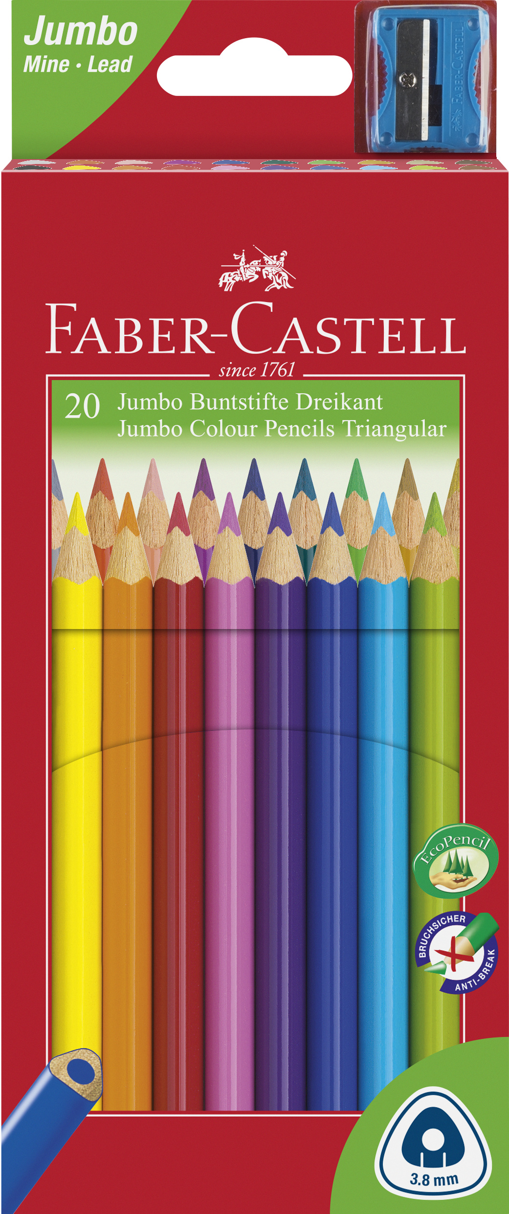 Creioane colorate 20 culori Jumbo + Ascutitoare - imagine 3