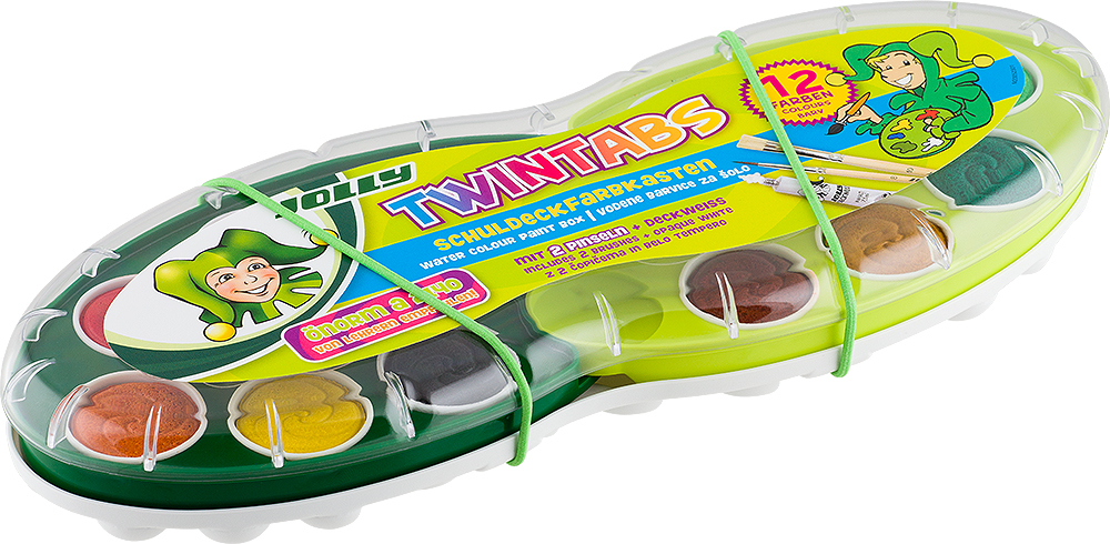 Vopsele acuarele JOLLY Twintabs – Paleta, 12 culori