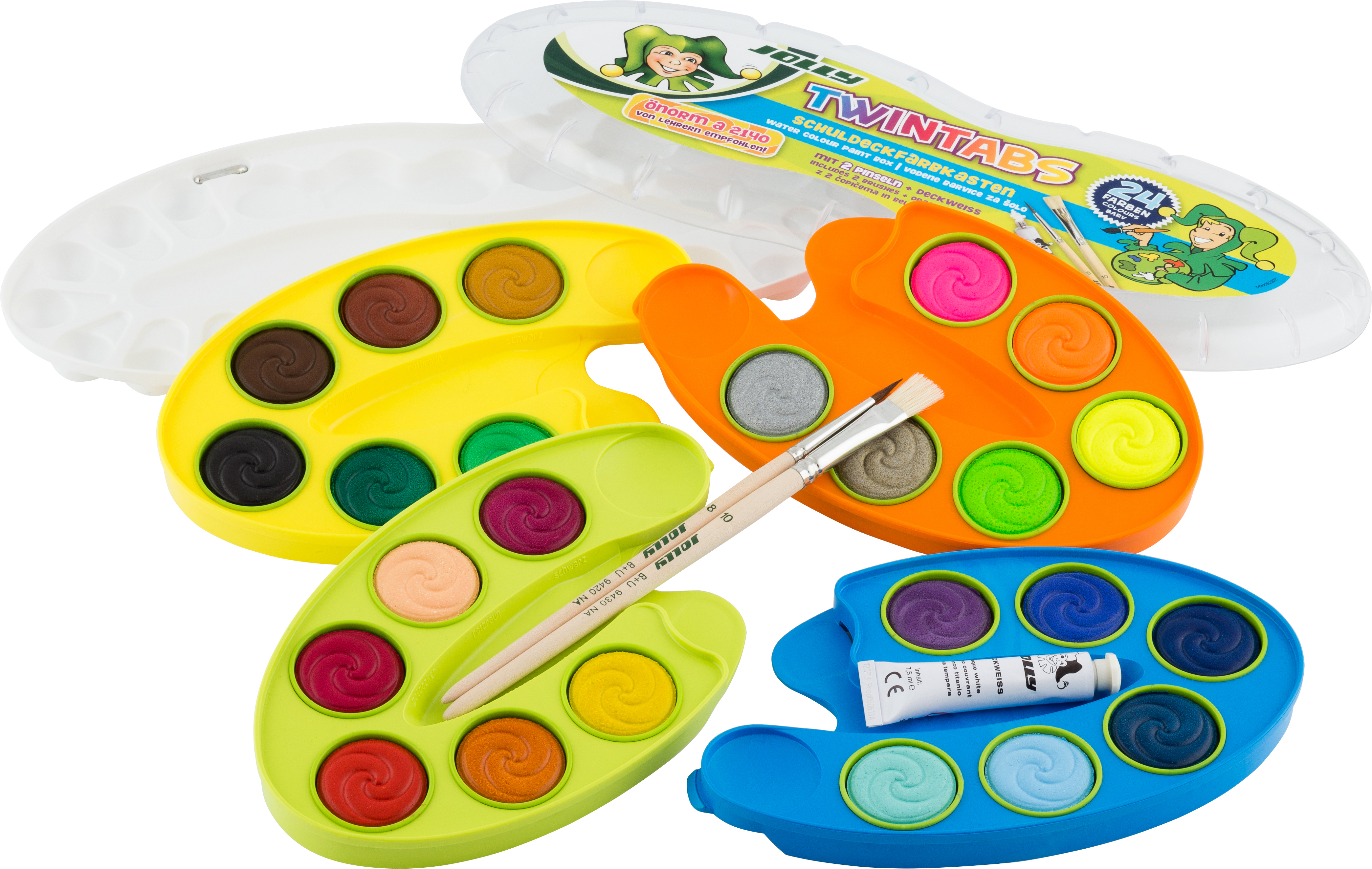 Vopsele acuarele JOLLY Twintabs – Sistem de palete, 24 culori