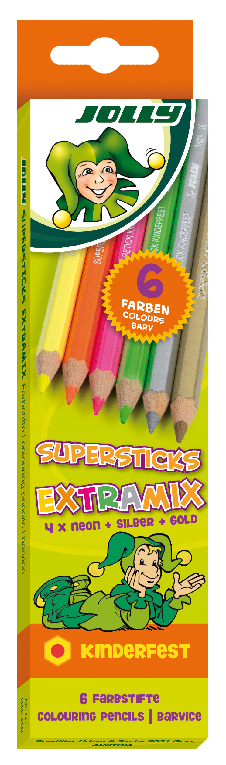 Set creioane colorate Jolly Kinderfest Extra MIX - 6 culori
