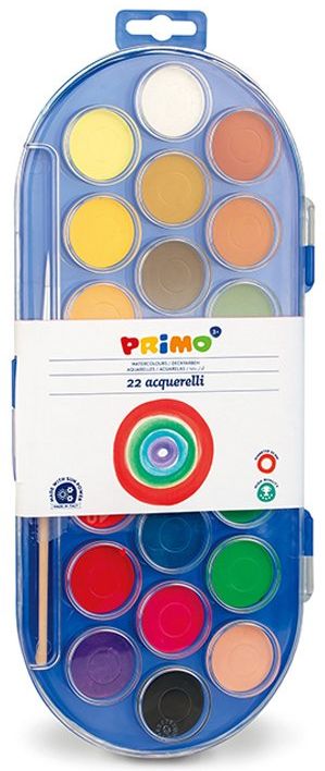 Vopsele acuarele Primo - 22 culori, Ø 30 mm