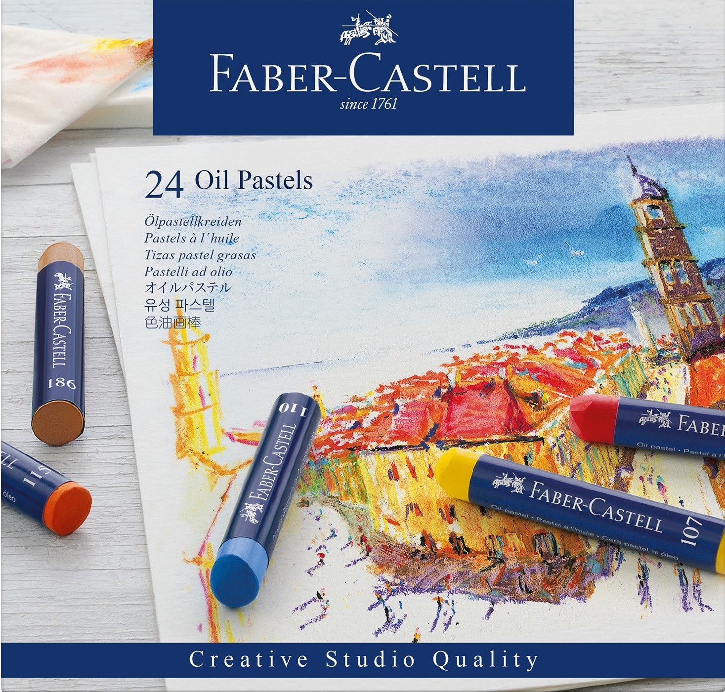 Pasteluri uleioase Faber-Castell - Creative Studio, 24 de bucati