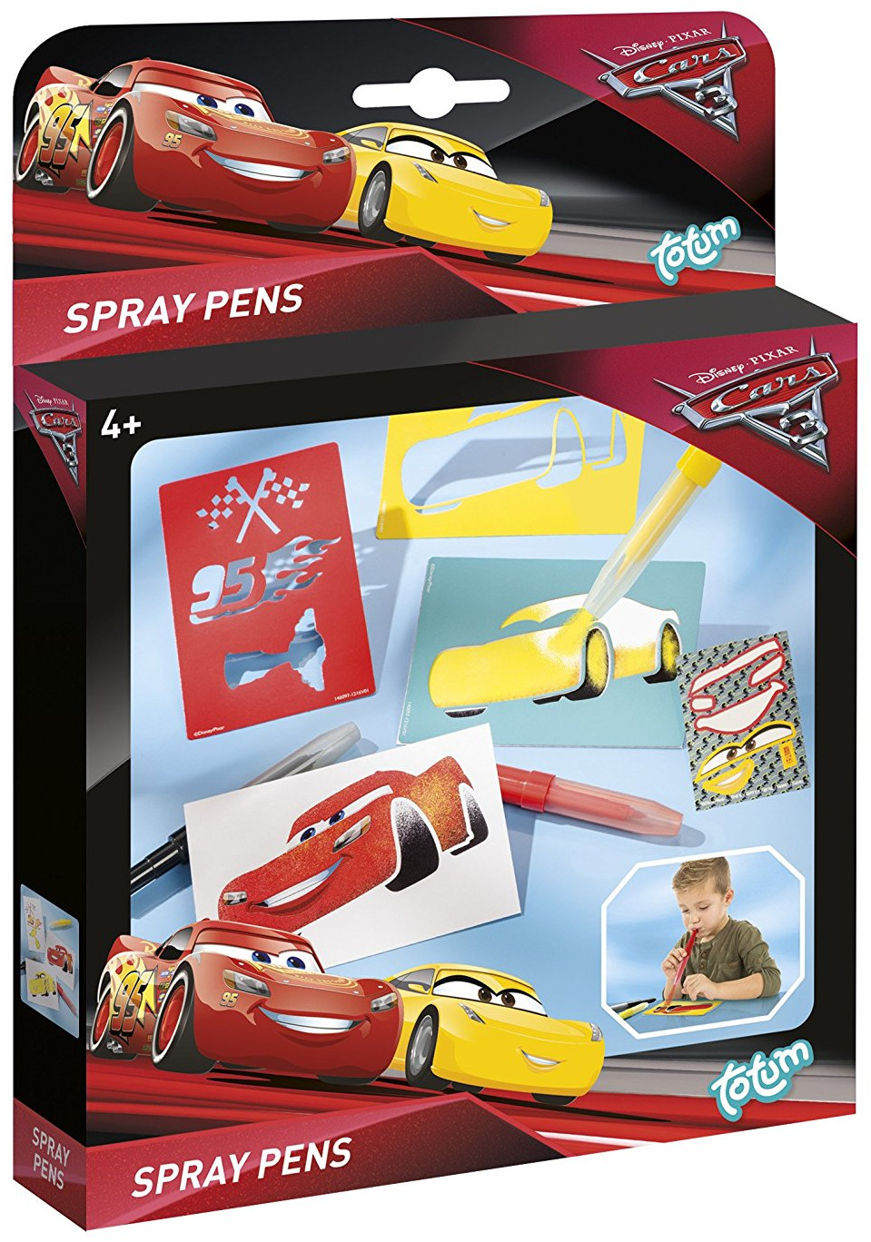Set creatie Totum  Cars 3 - Decoreaza singur, Pix cu spray