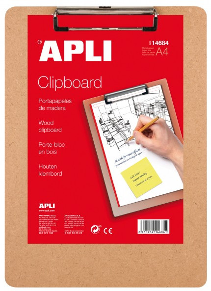 Clipboard APLI – Din lemn, A4