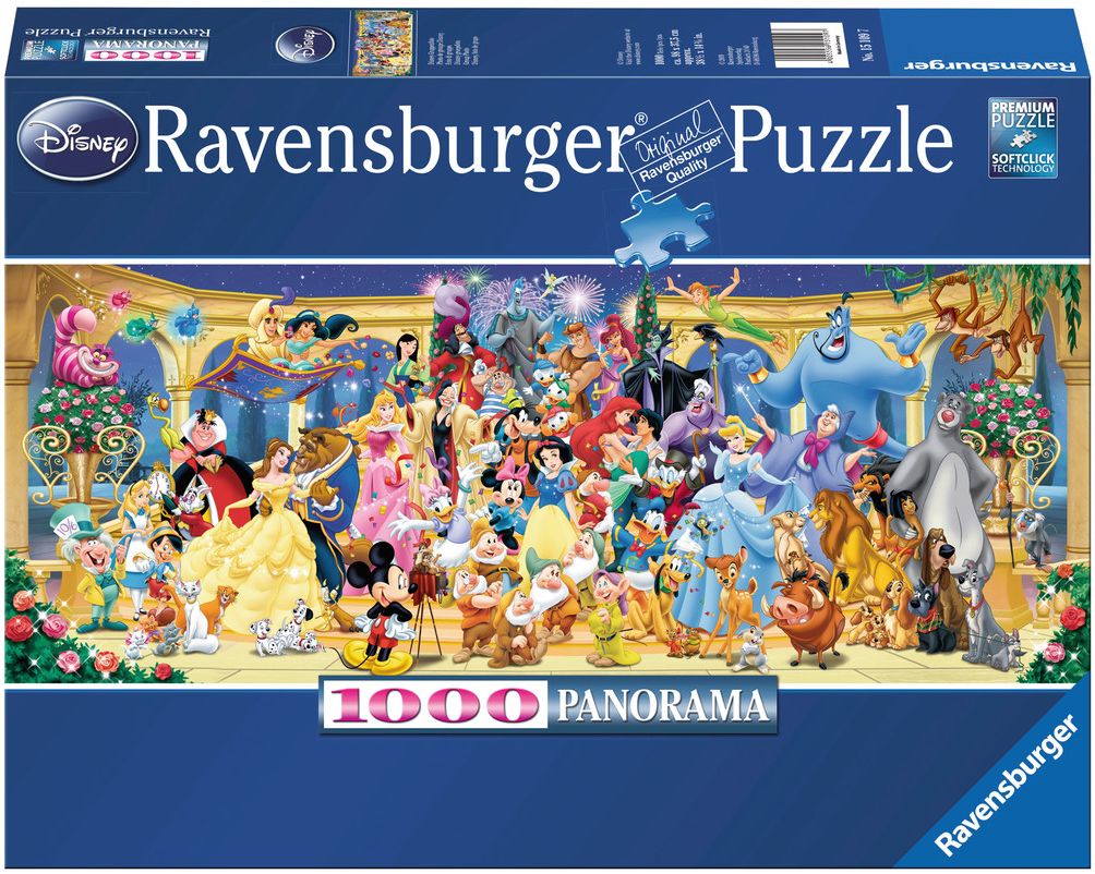 Puzzle panoramic Ravensburger din 1000 de piese - Eroii Disney