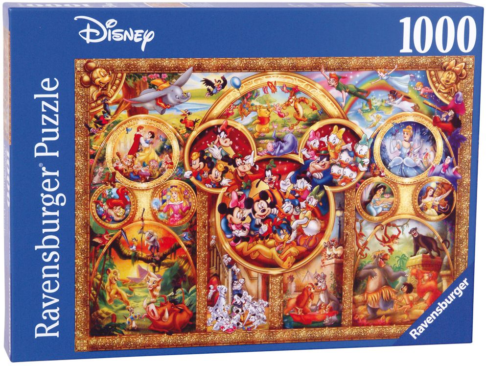 Puzzle Ravensburger din 1000 de piese - Cele mai bune teme Disney