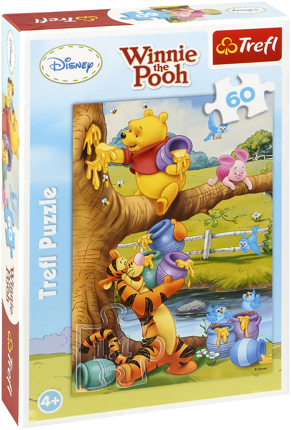Puzzle Trefl din 60 de piese - Winnie de Plus aduna miere