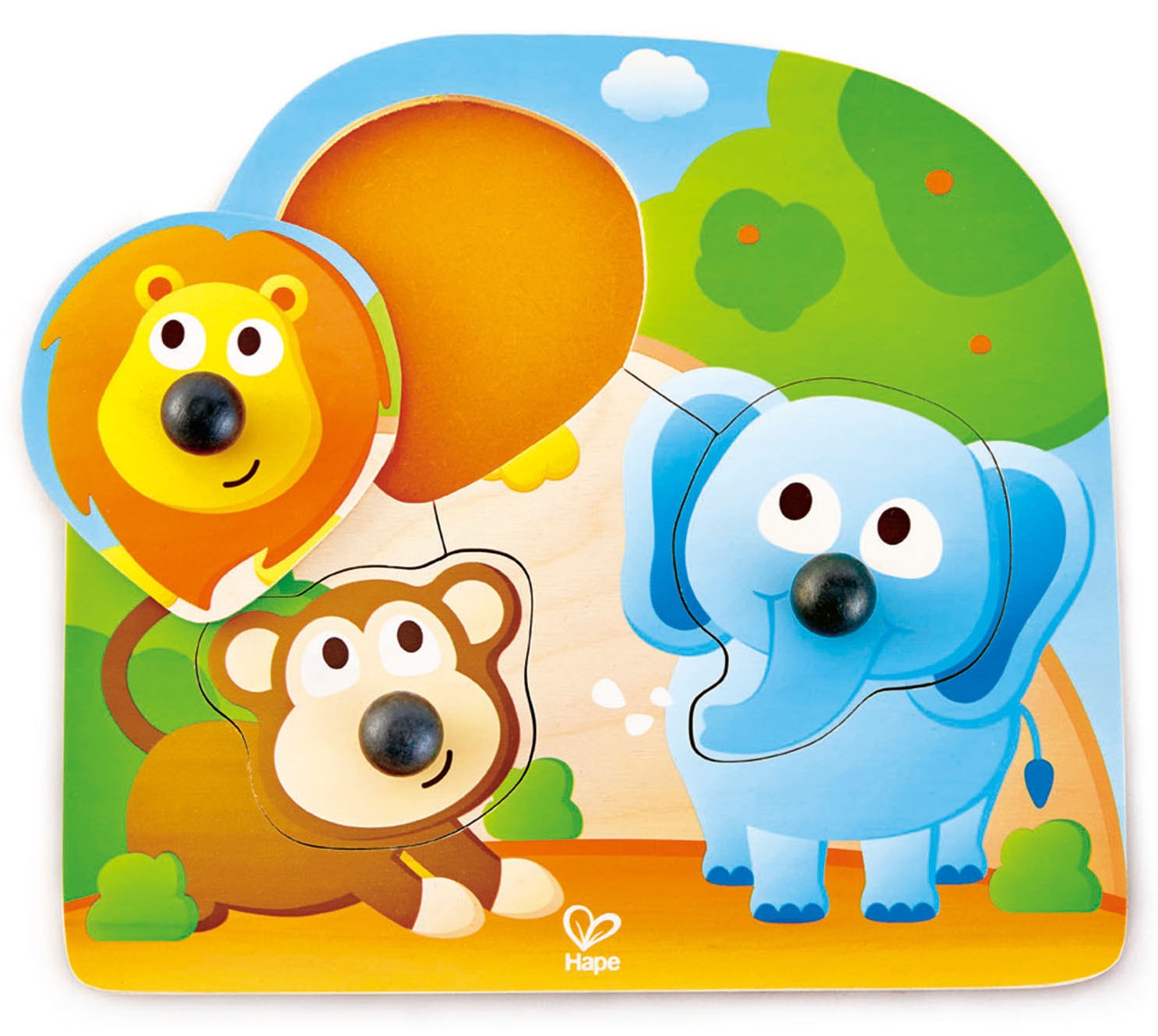 Jucarie din lemn Hape - Puzzle cu jungla