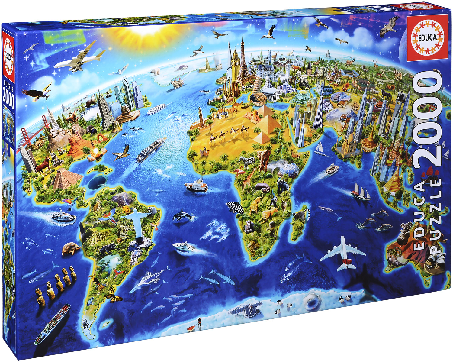 Puzzle Educa din 2000 de piese - Atractii mondiale