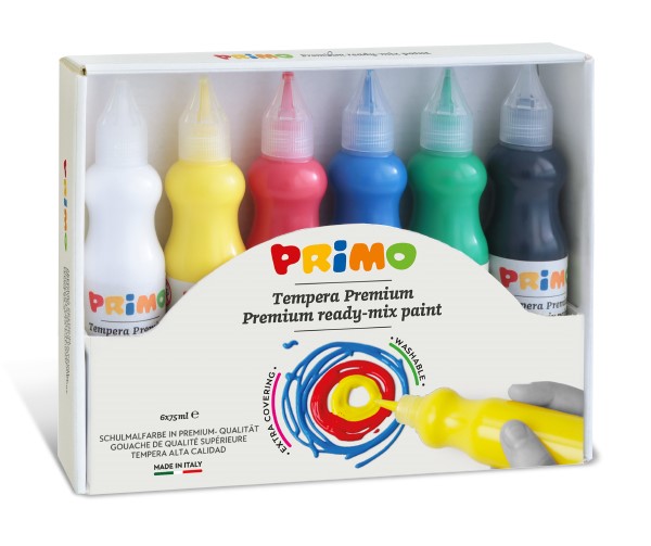 Tempera Primo - 6 culori, 75 ml
