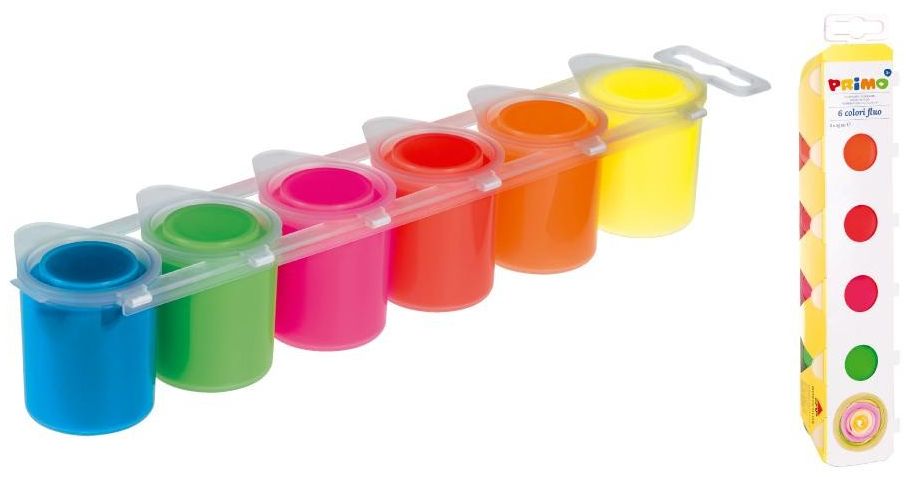 Vopsele tempera Primo - Neon, 6 culori