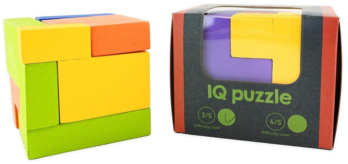 Puzzle 3D din lemn – cub Robetoy - IQ Puzzle