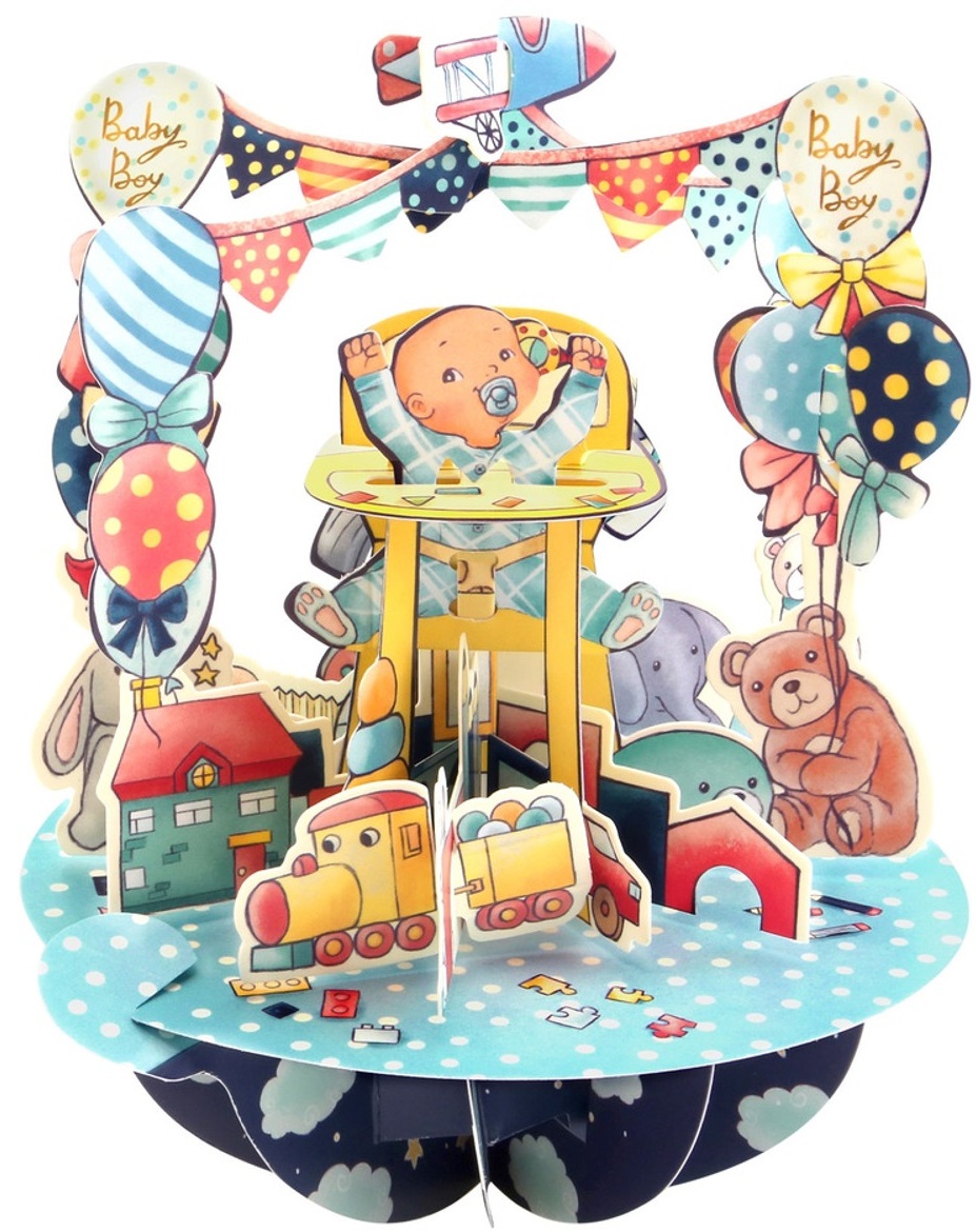 Felicitare 3D Santoro Pirouettes - Baby Boy