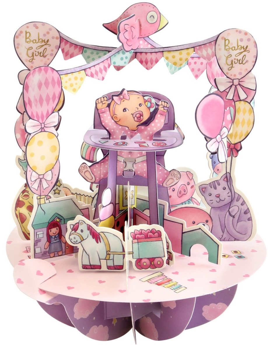 Felicitare 3D Santoro Pirouettes - Baby Girl