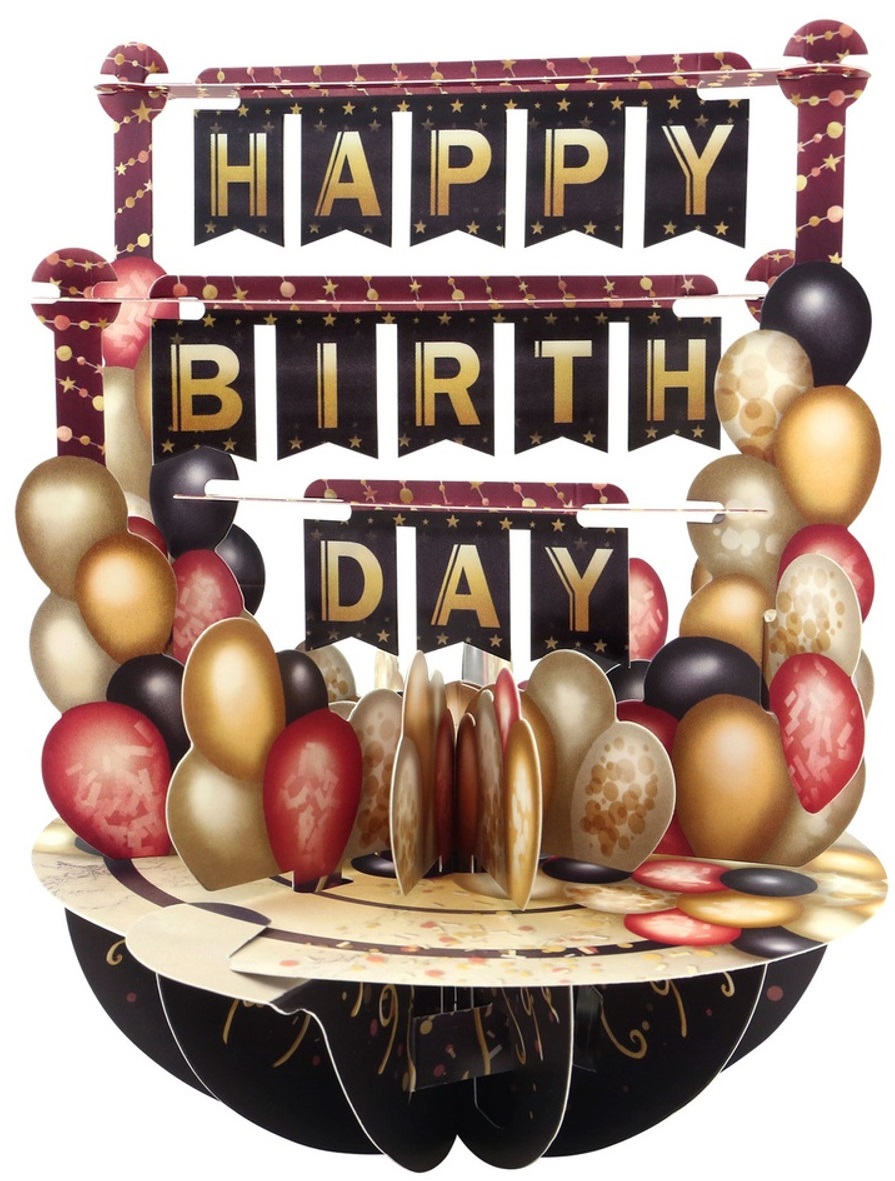 Felicitare 3D Santoro Pirouettes - Birthday Balloons