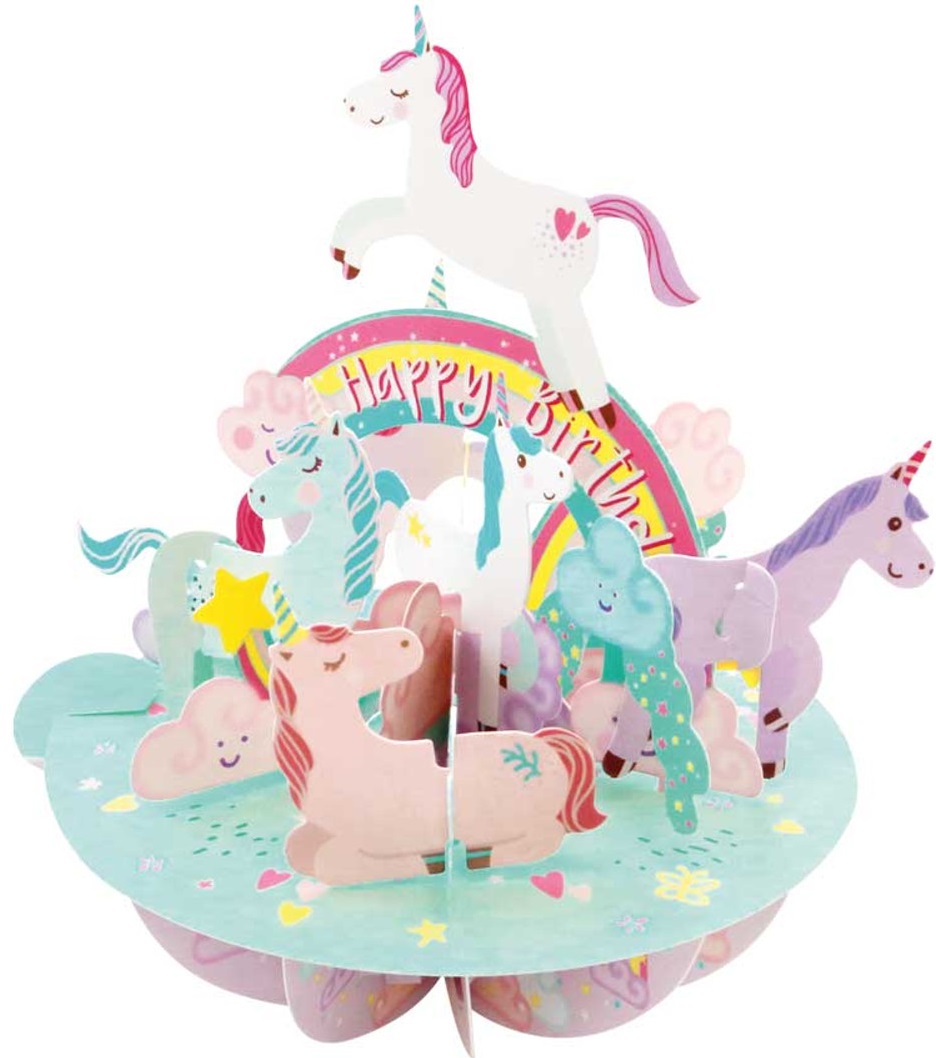Felicitare 3D Santoro Pirouettes - Birthday Unicorn
