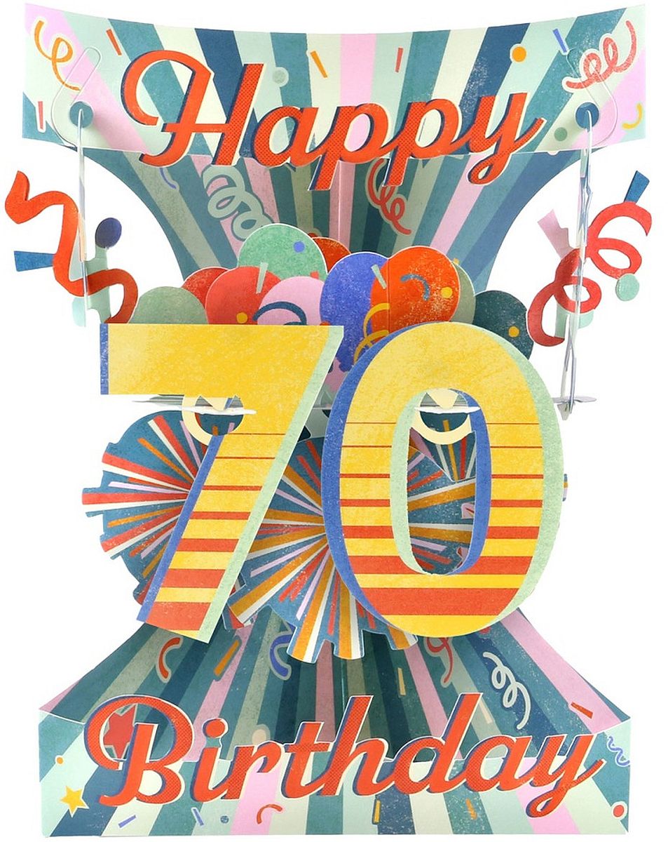 Felicitare 3D Santoro Swing - Happy 70 Birthday