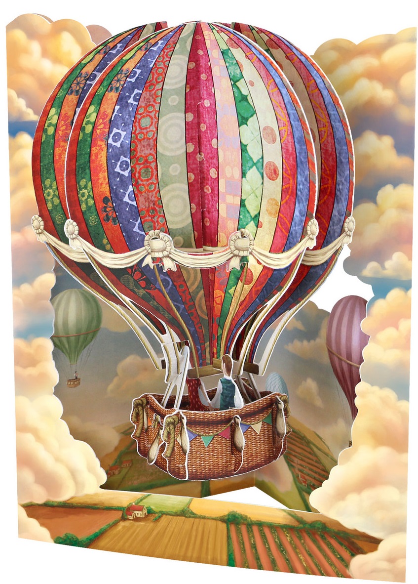 Felicitare 3D Santoro Swing - Hot Air Baloon
