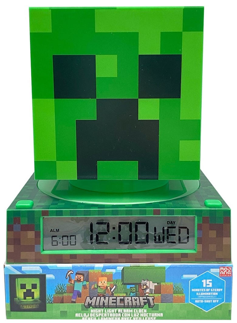 Lampă 3D cu ceas cu alarmă Kids Euroswan Minecraft