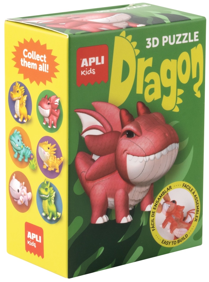 3D puzzle Apli Kids - Dragon, dragon roșu