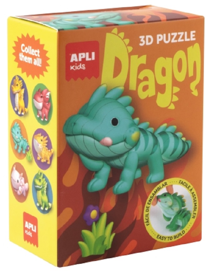 3D puzzle Apli Kids - Dragon, dragon turcoaz