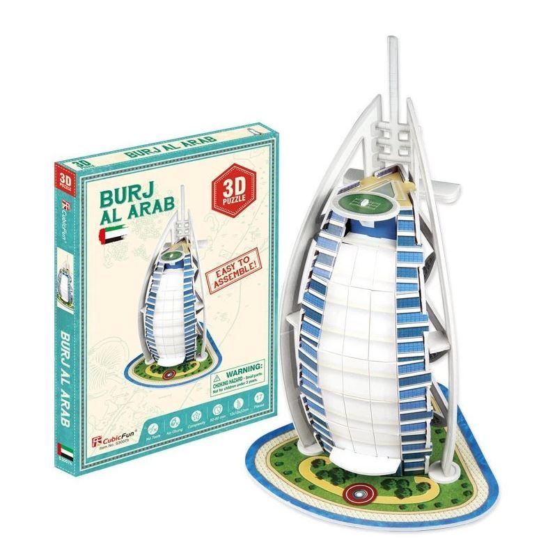 3D Puzzle Cubic Fun din 17 piese-Burj Al-Arab