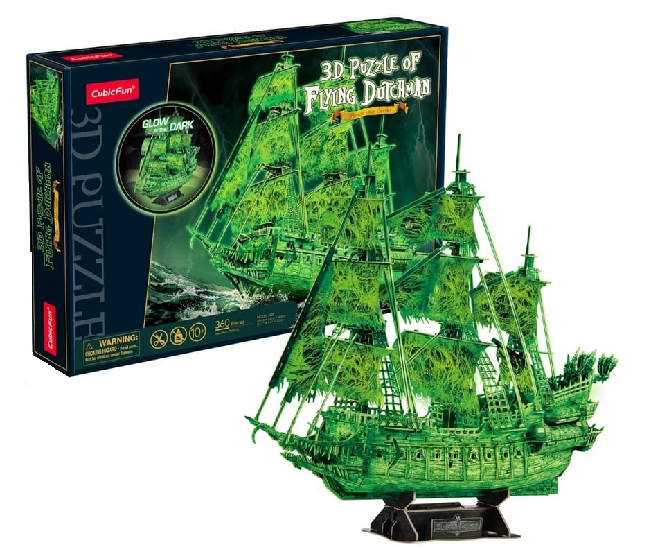 3D Puzzle Cubic Fun din 360 piese- Olandezul Zburător, strălucind în întuneric