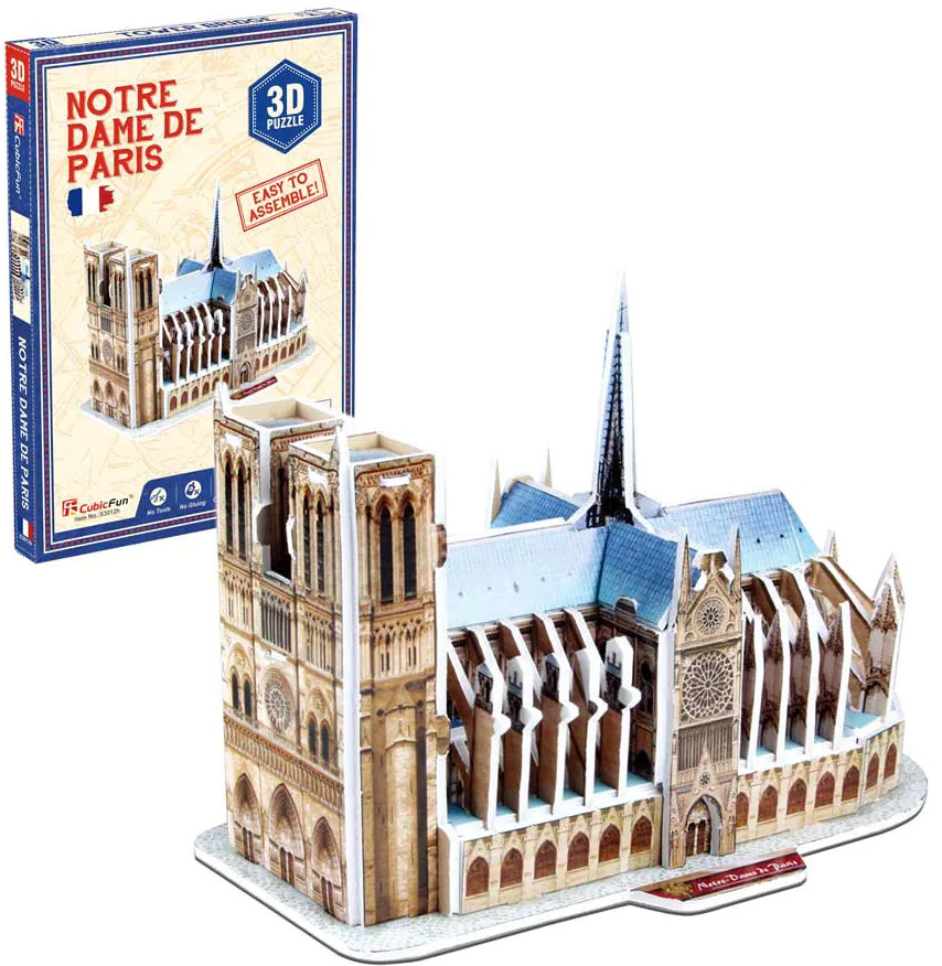 3D Puzzle Cubic Fun din 39 piese- Notre Dame de Paris