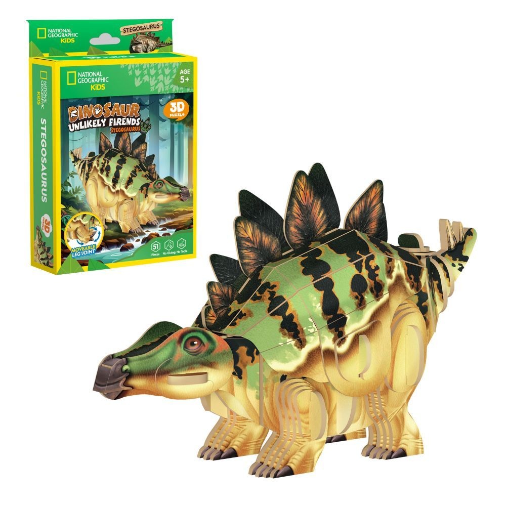 3D Puzzle Cubic Fun din 51 piese- Stegosaurus