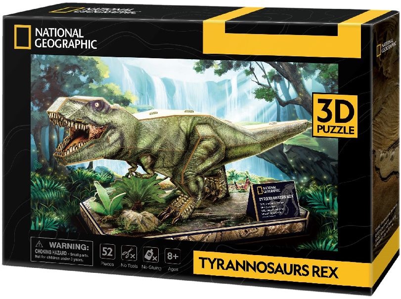 Puzzle 3D Cubic Fun din 52 de piese - Tiranozaur