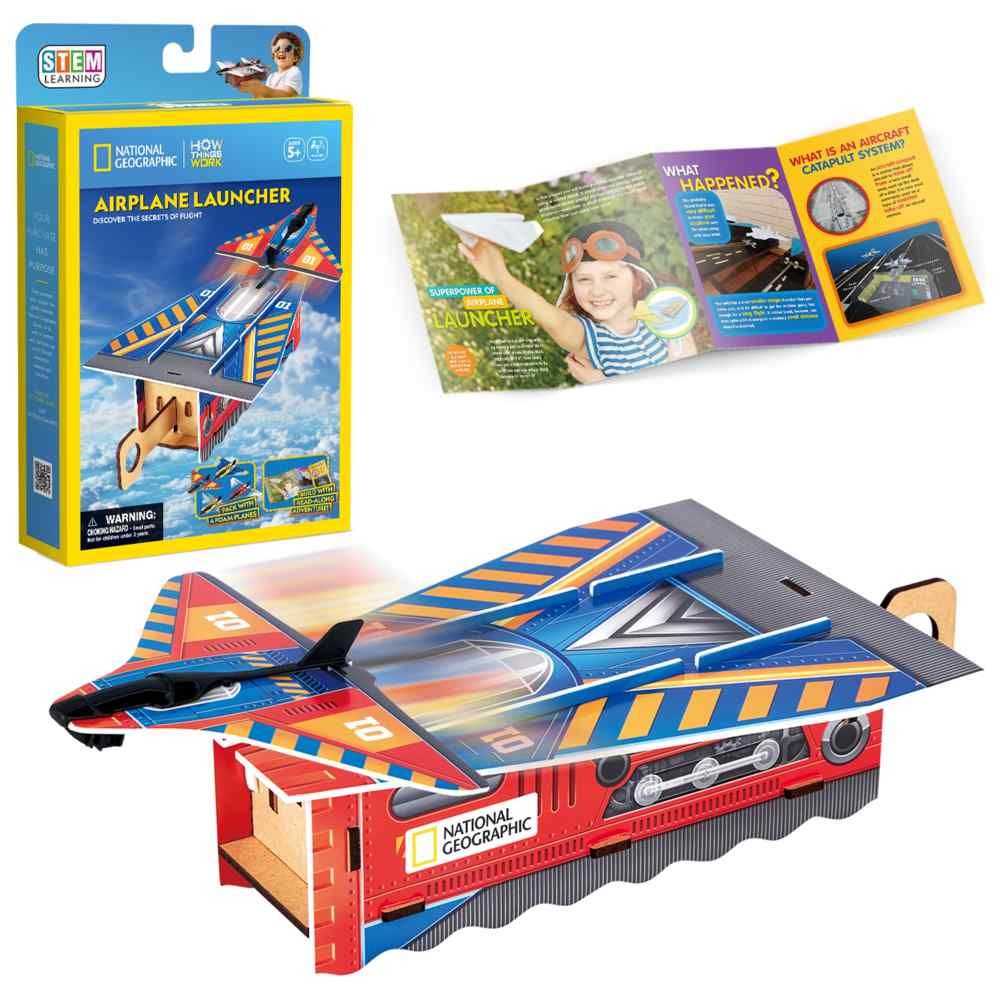 3D Puzzle Cubic Fun din 53 piese- Avion cu lansator