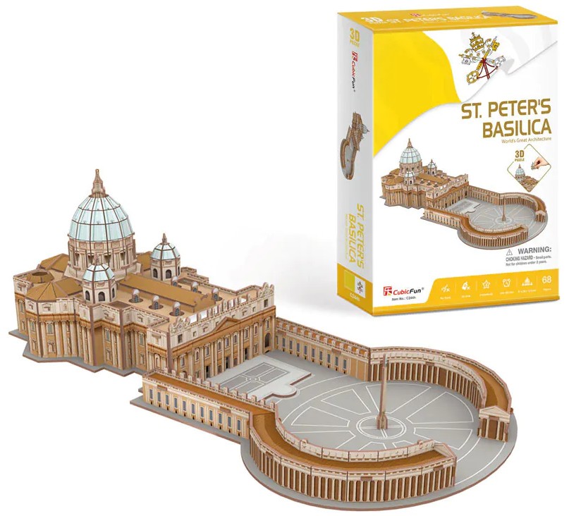 3D Puzzle Cubic Fun din 68 piese- Bazilica Sfântul Petru