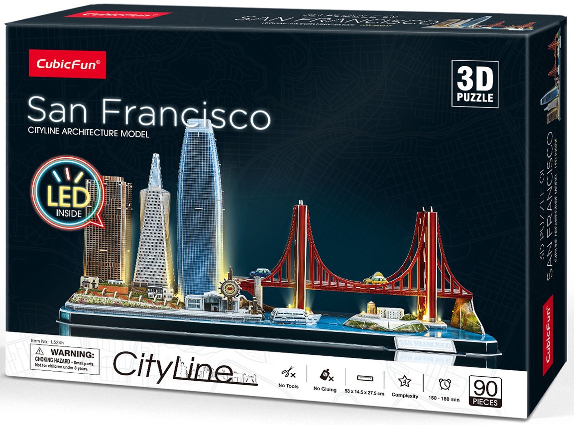 Puzzle 3D Cubic Fun din 90 de piese - San Francisco