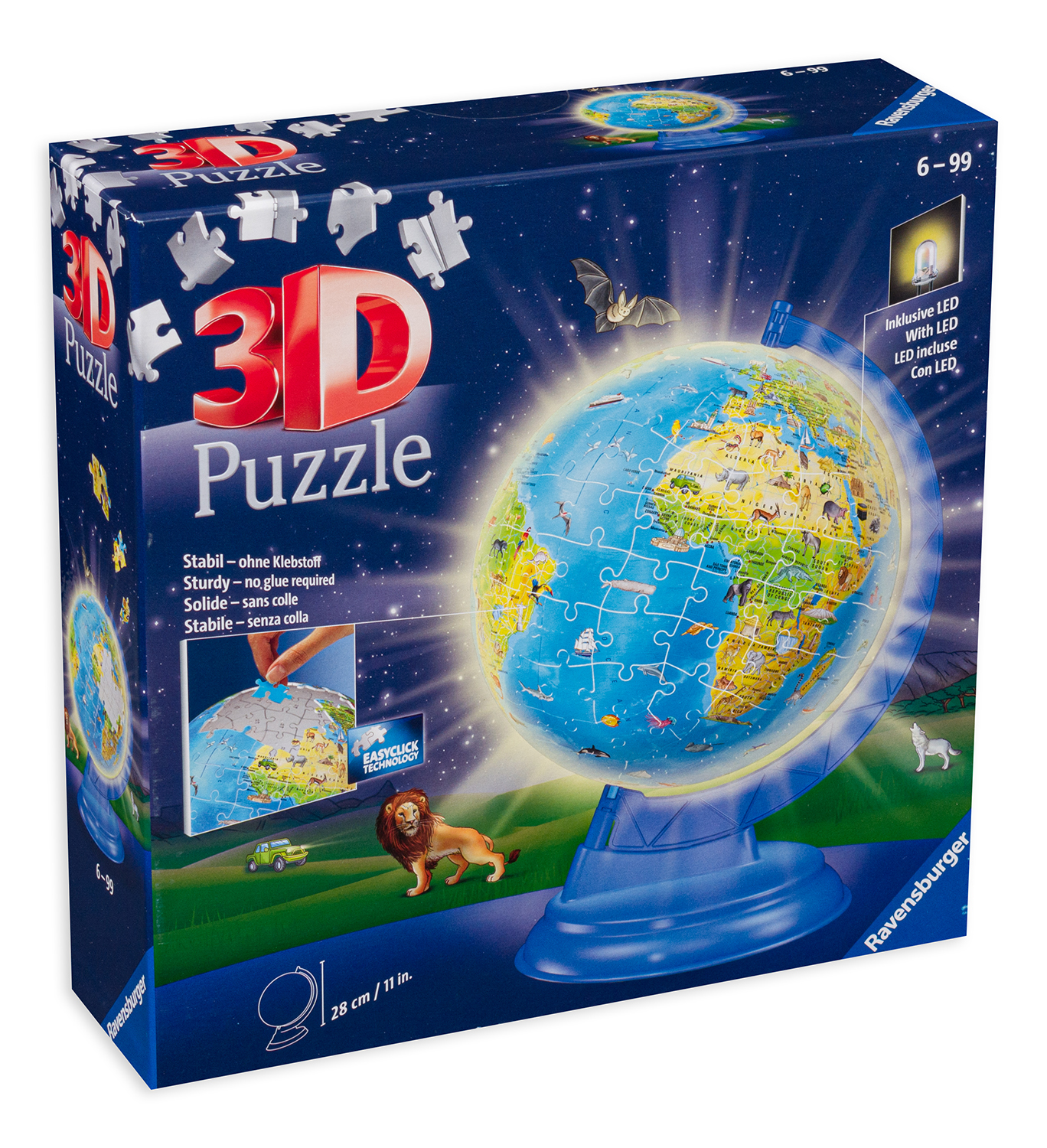 Ravensburger Puzzle 3D din 188 de piese - Glob pentru copii