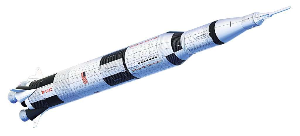 Puzzle 3D Ravensburger din 440 de piese - Racheta Apollo Saturn V