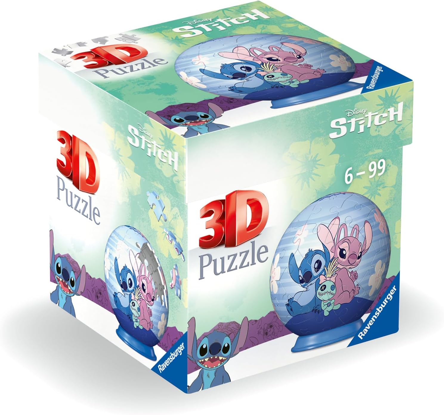 Puzzle 3D Ravensburger din 54 piese - Disney: Stitch & Angel