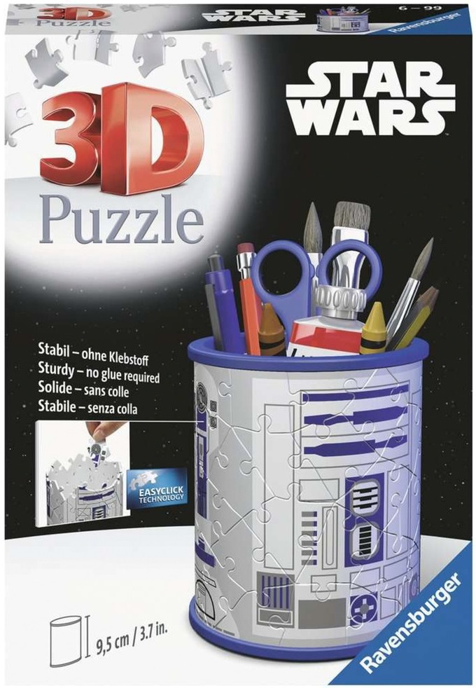 Puzzle 3D Ravensburger din 54 de piese - Suport pixuri Star Wars