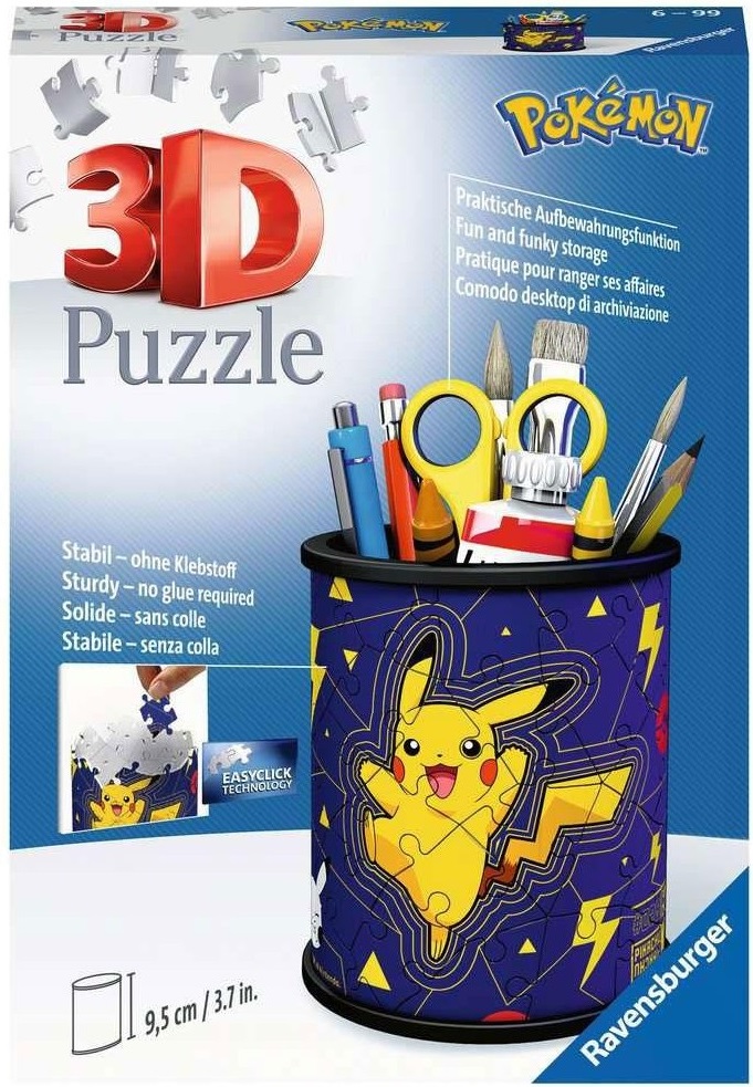 Puzzle 3D Ravensburger din 54 de piese - Suport creioane Pokemon