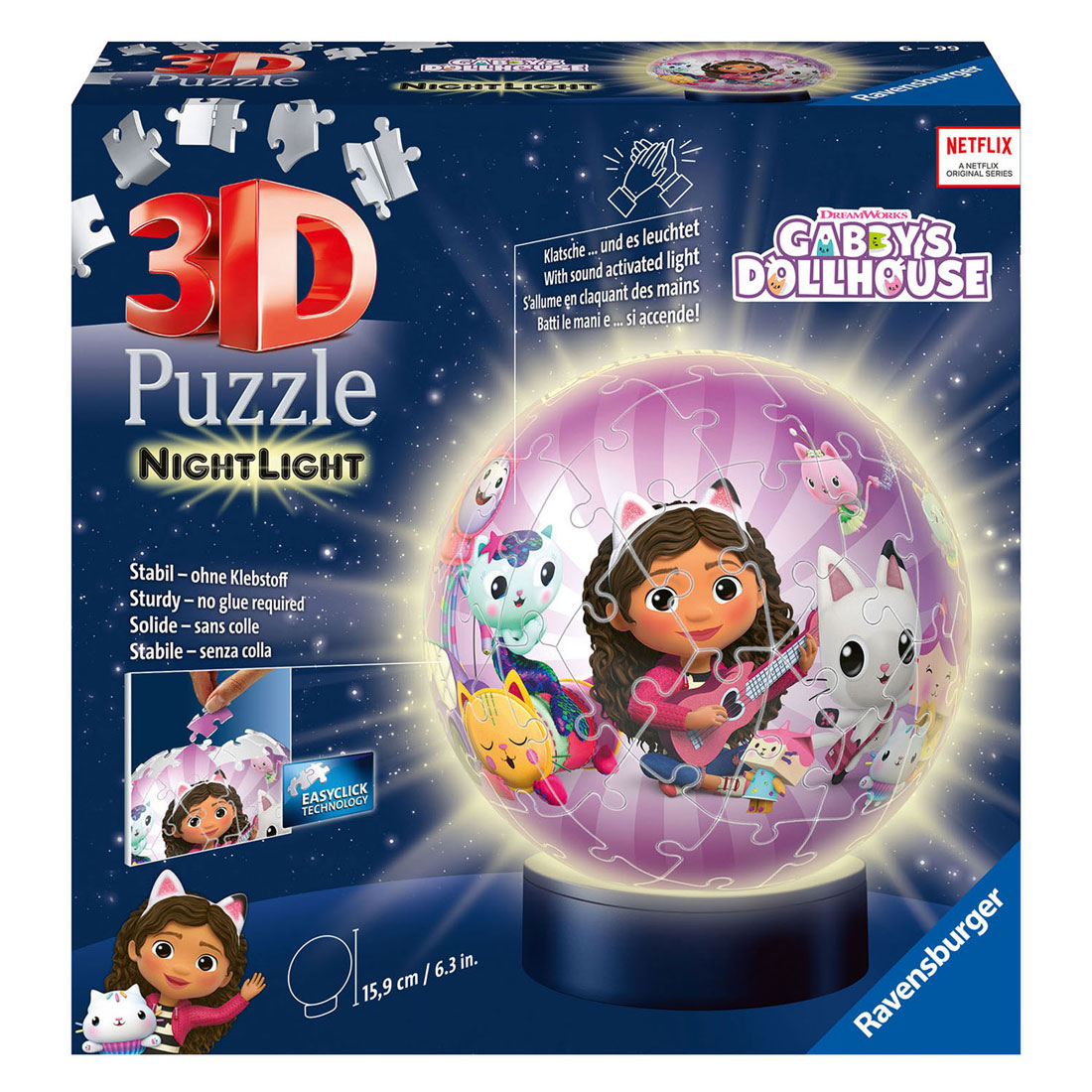 3D Puzzle  Ravensburger din 72 piese - Casa de păpuși a lui Gaby (cu lumină)