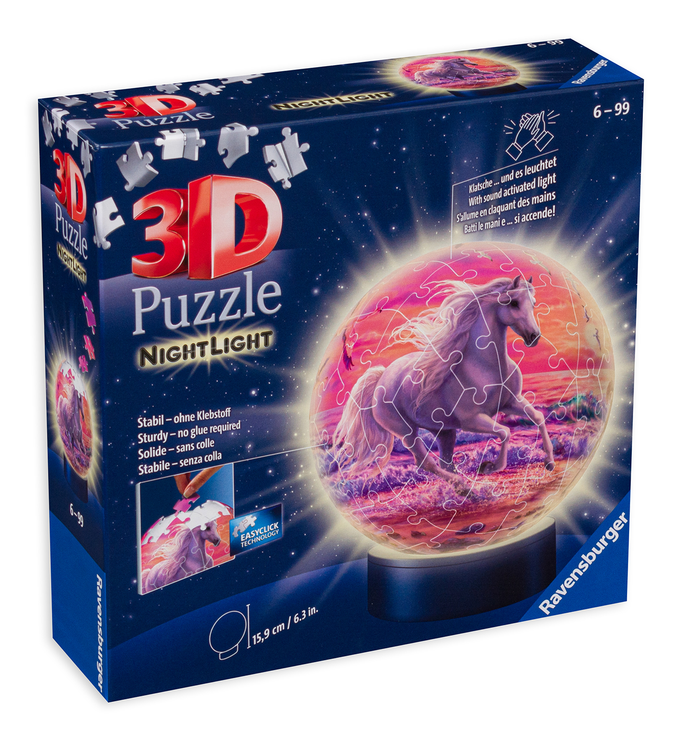 Puzzle 3D Ravensburger din 72 de piese - Cai pe plajă