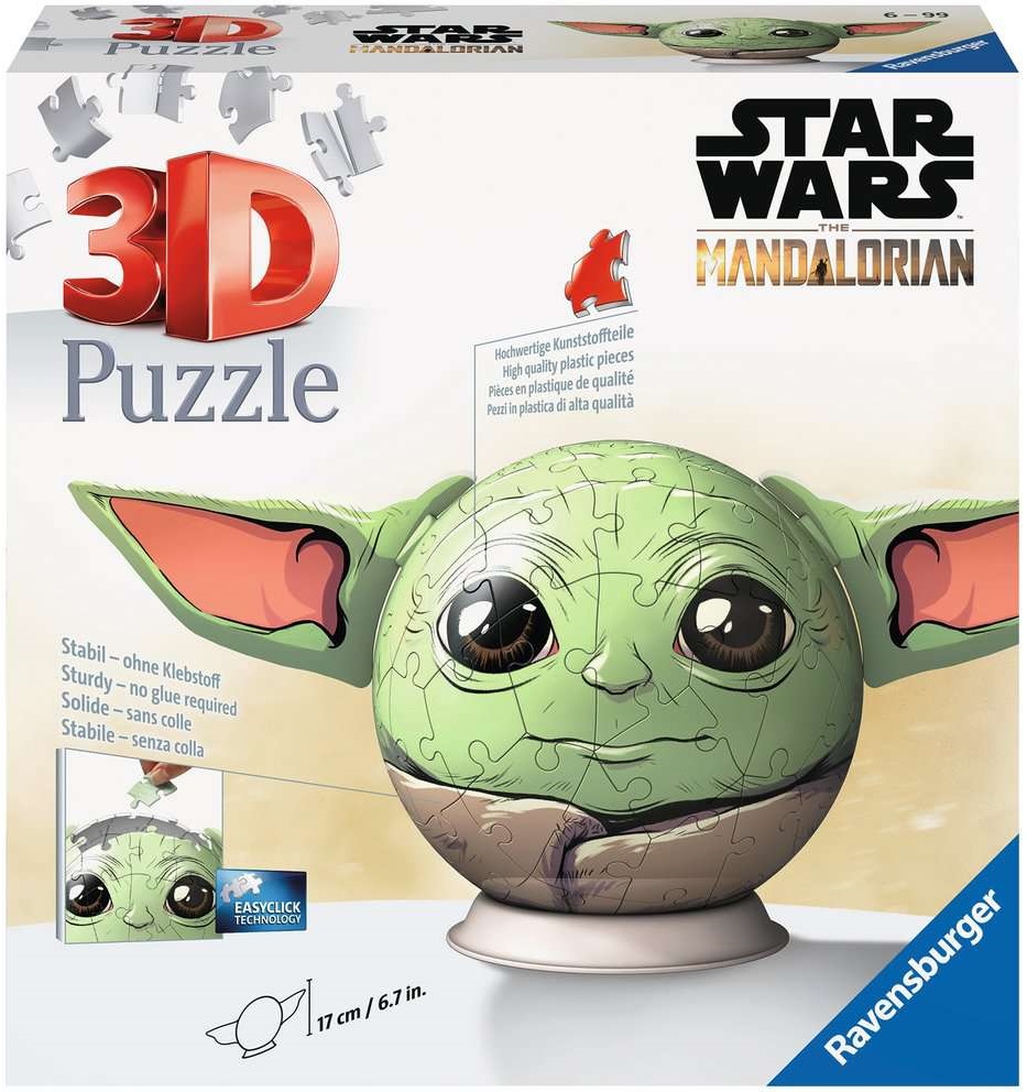 Puzzle 3D Ravensburger din 72 de piese - Războiul Stelelor: Grogu