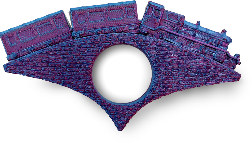 Print 3D de la 3D Morph Lab  - Suport de cărți, tren, albastru-roșu