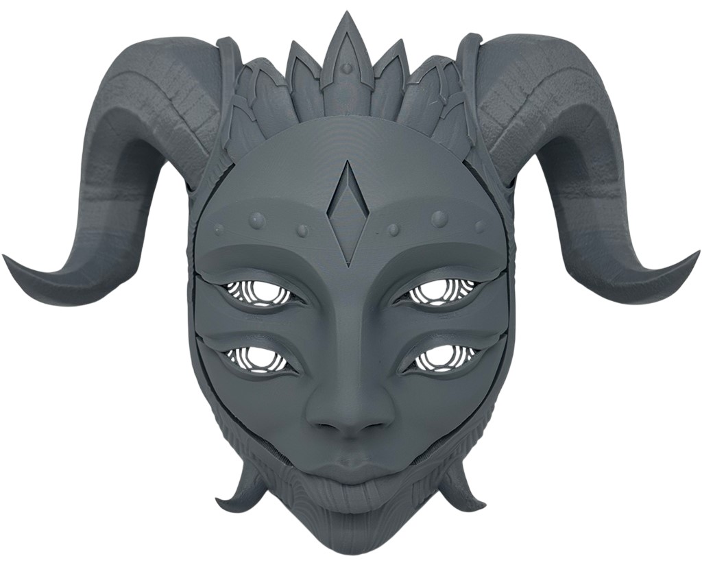 3D Print 3D Morph Lab - Helllequin, mască de purtat, gri