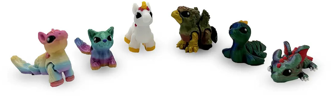 Print 3D de la 3D Morph Lab  - Set de 6 microfigurine, mystic pack